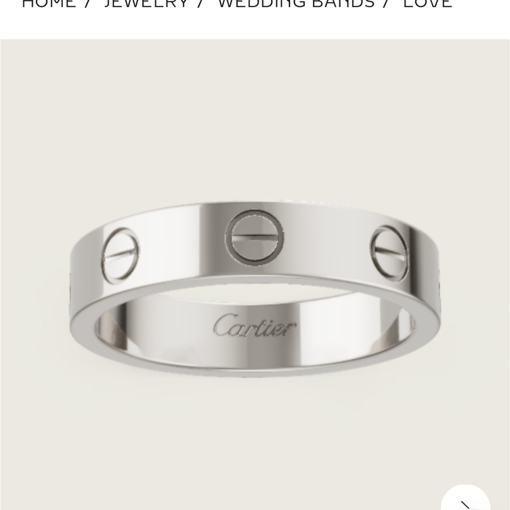 CARTIER mini love ring #48 K18 white Gold